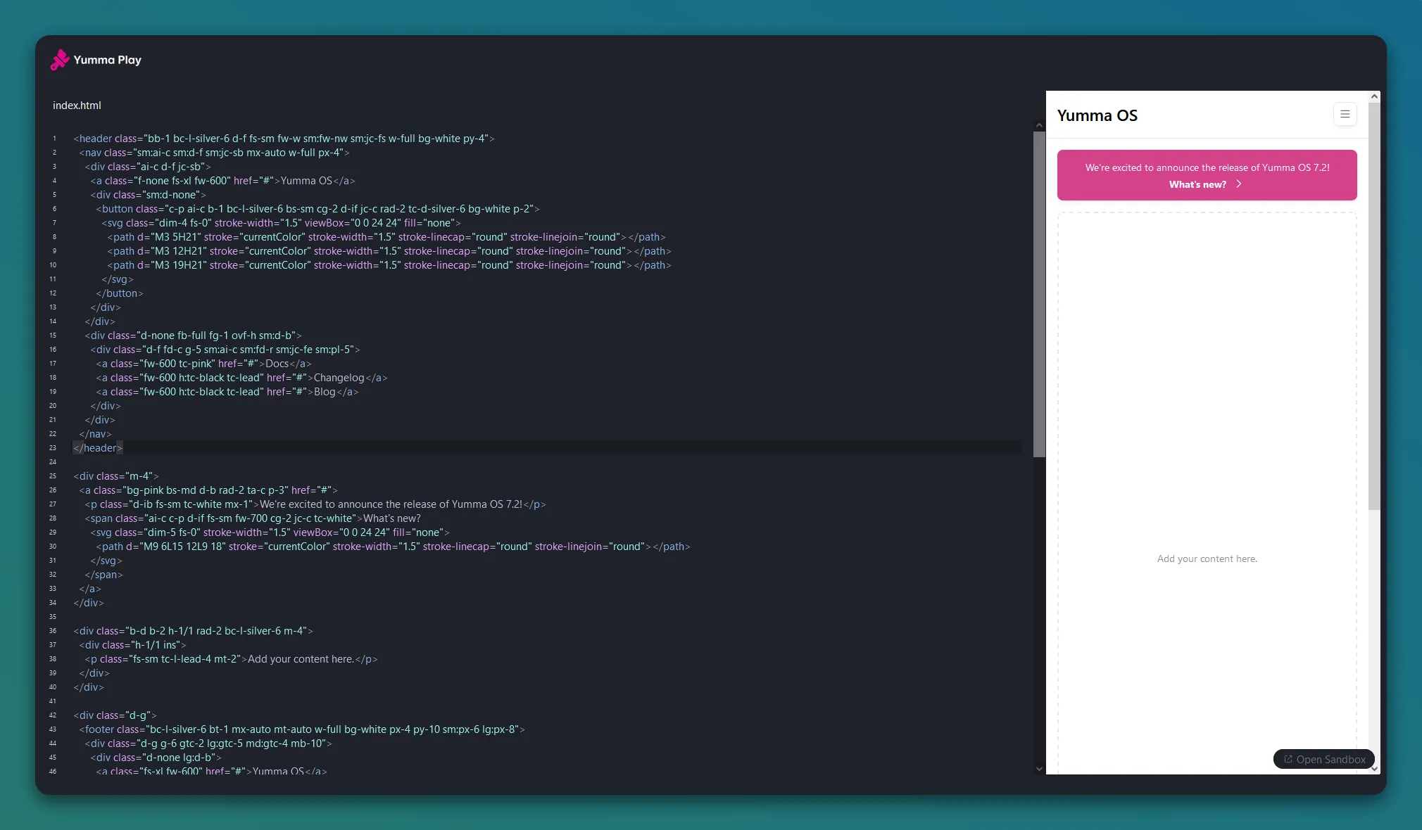 Yumma CSS Play - Responsiveness