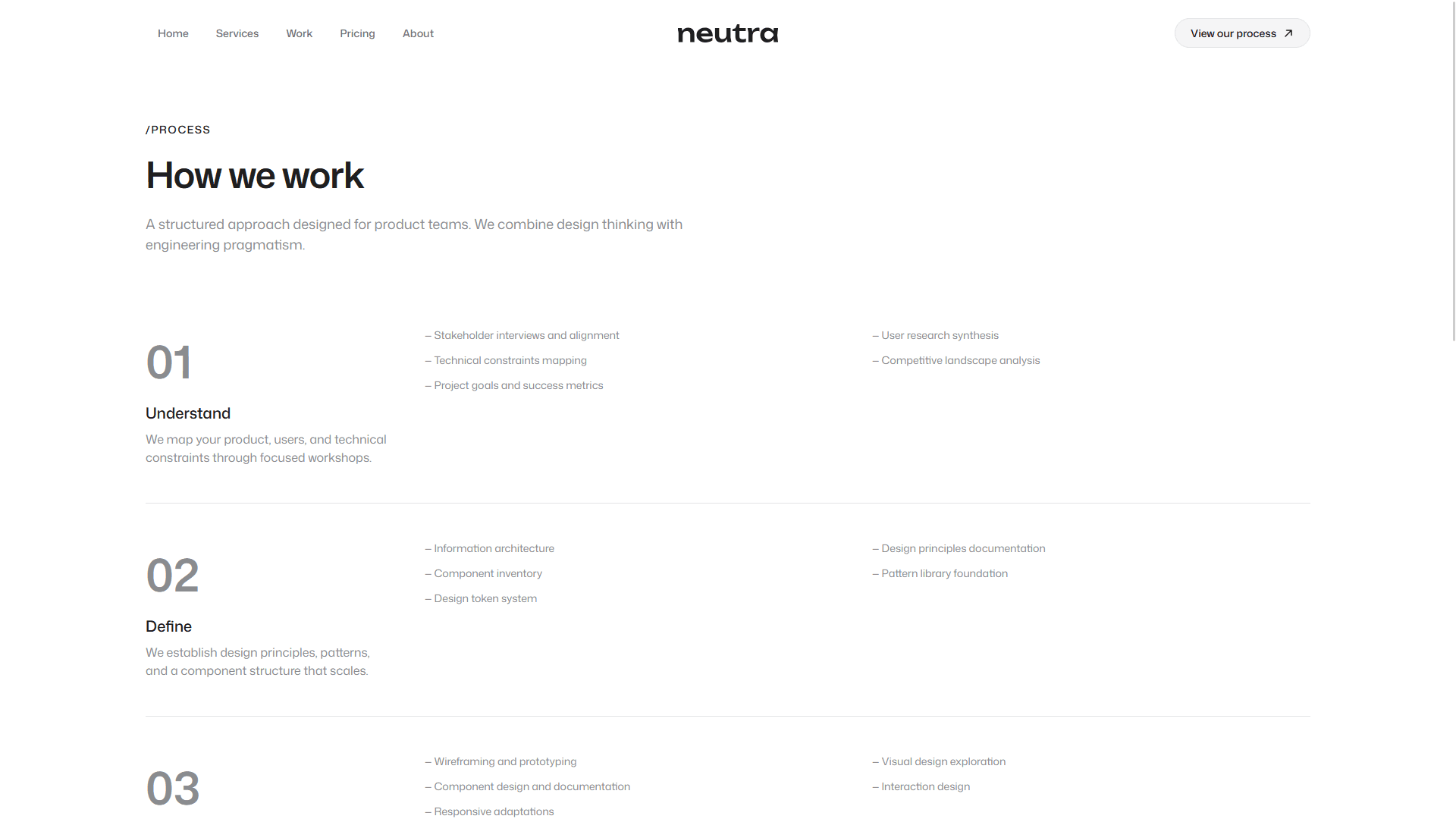 Neutra process page