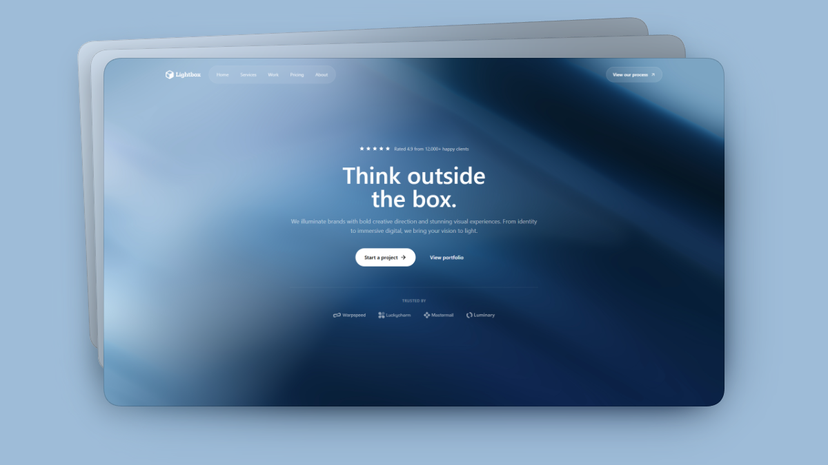 Lightbox landing page